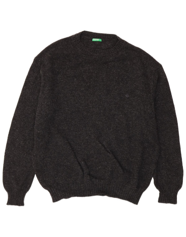 Pulover Benetton pentru bărbați, cu gât roșu, XL, pete gri