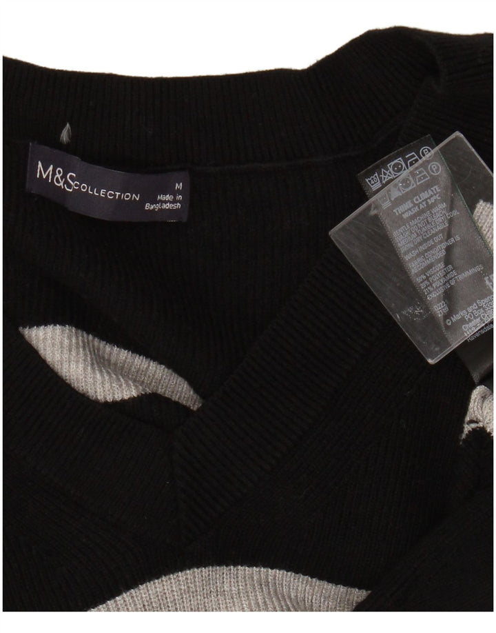 Marks & Spencer Pulover cu decolteu în V pentru femei UK 14 Medium Black Dunge