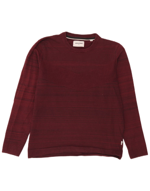 Pulover Jack & Jones pentru bărbați, cu gât roșu, XL, bumbac cu dungi cu dungi