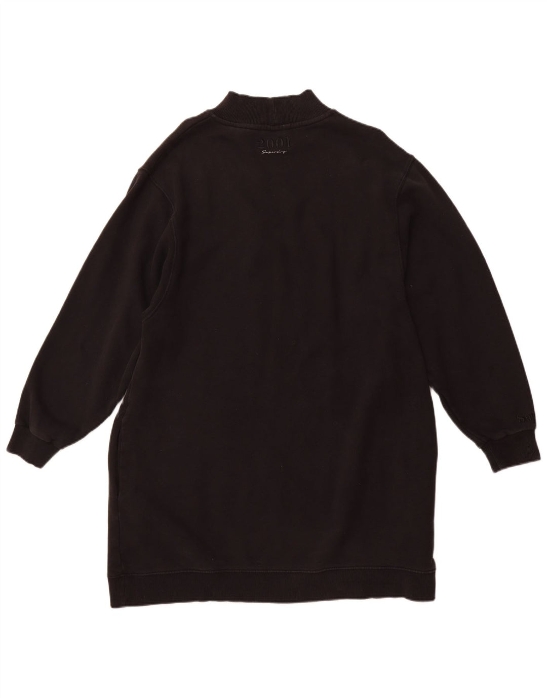 SUPERDRY rochie pulover cu grafic pentru femei UK 14 Bumbac negru mare