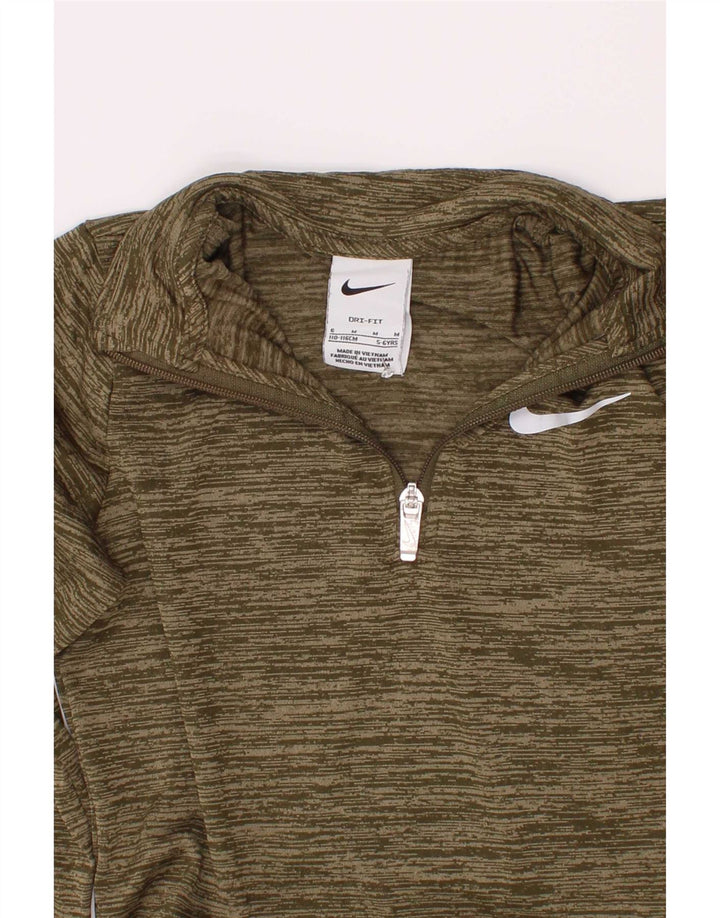 Trening pentru băieți Dri Fit Pullover Top 5-6 ani Medium Kaki Flecked