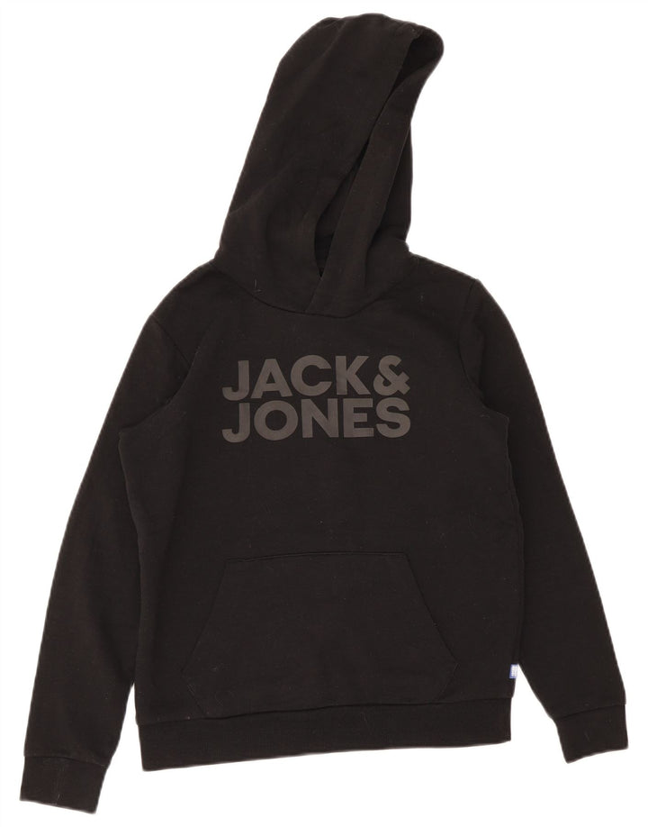 Jack & Jones Pulover grafic pentru băieți 15-16 ani Poliester negru mediu