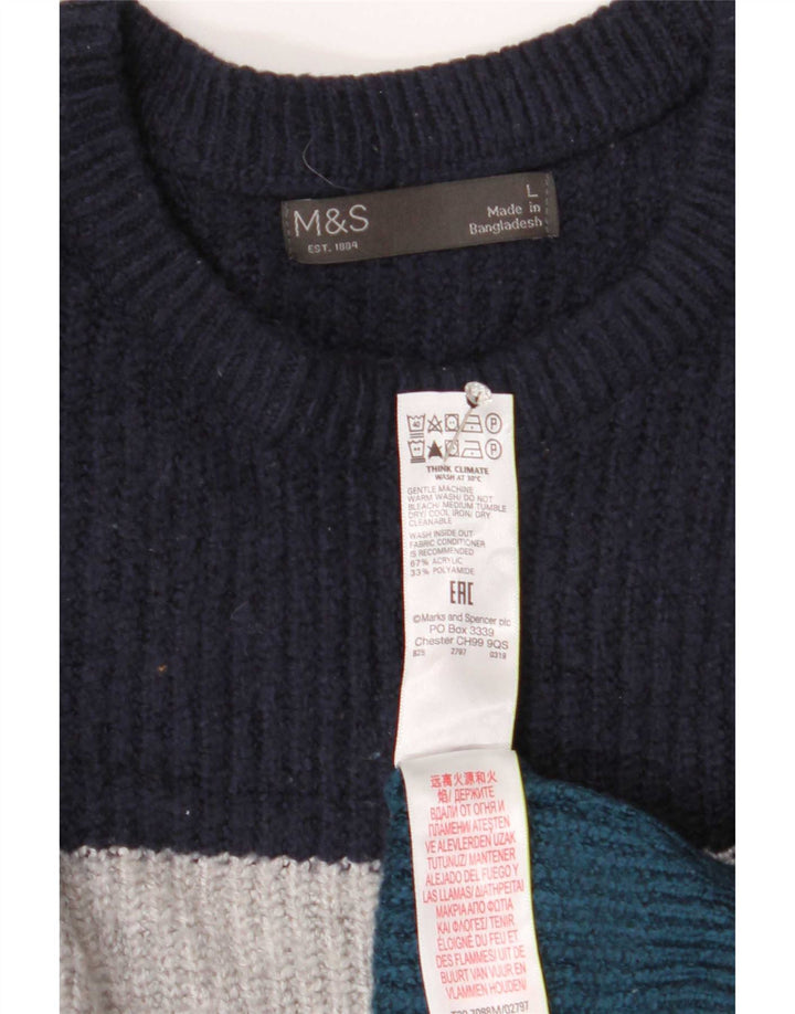 Pulover pentru bărbați Marks & Spencer, cu gât crew, mare, multicolor