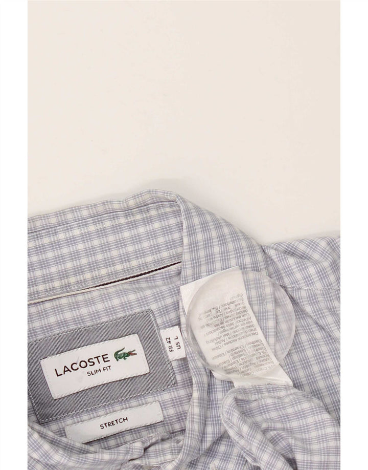 Cămașă pentru bărbați Lacoste Slim Fit Mărimea 42, mare, albastru, din bumbac