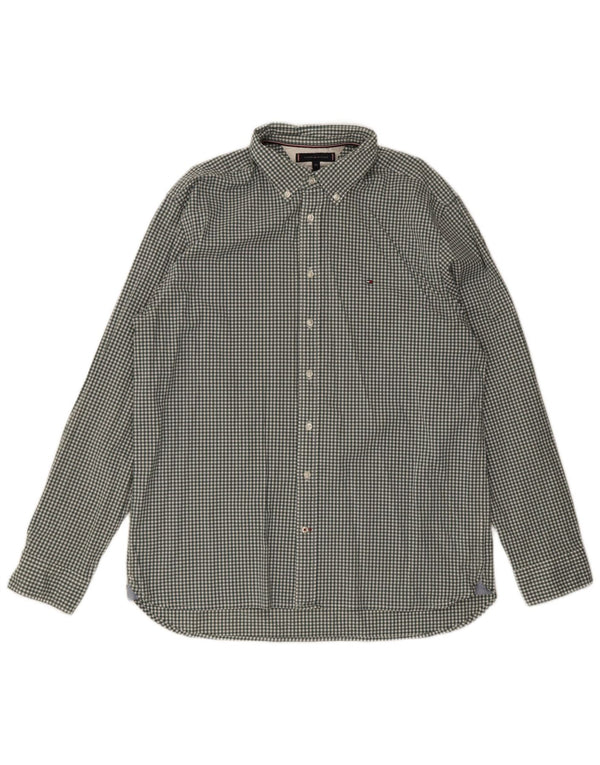 Cămașă pentru bărbați Tommy Hilfiger, cu ajustare normală, 2XL, bumbac verde vichy