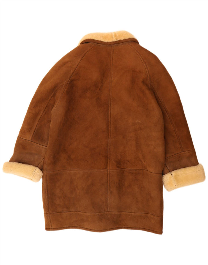 Palton supradimensionat din shearling pentru femei Prisma EU 44 XL piele maro