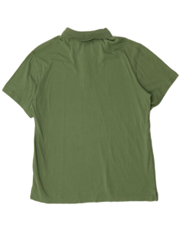Cămașă polo înalt pentru bărbați Eddie Bauer, bumbac verde 2XL