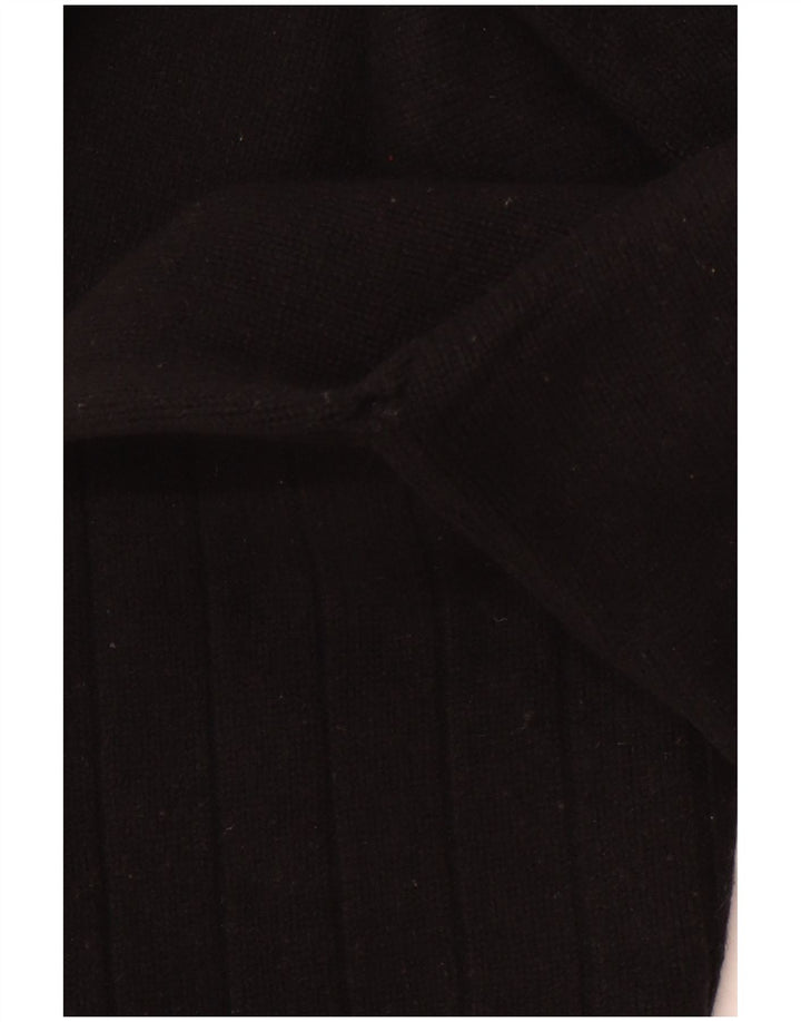 LEVI'S Pulover cu gât rulat pentru femei UK 10, lână de miel cu dungi mici, neagră