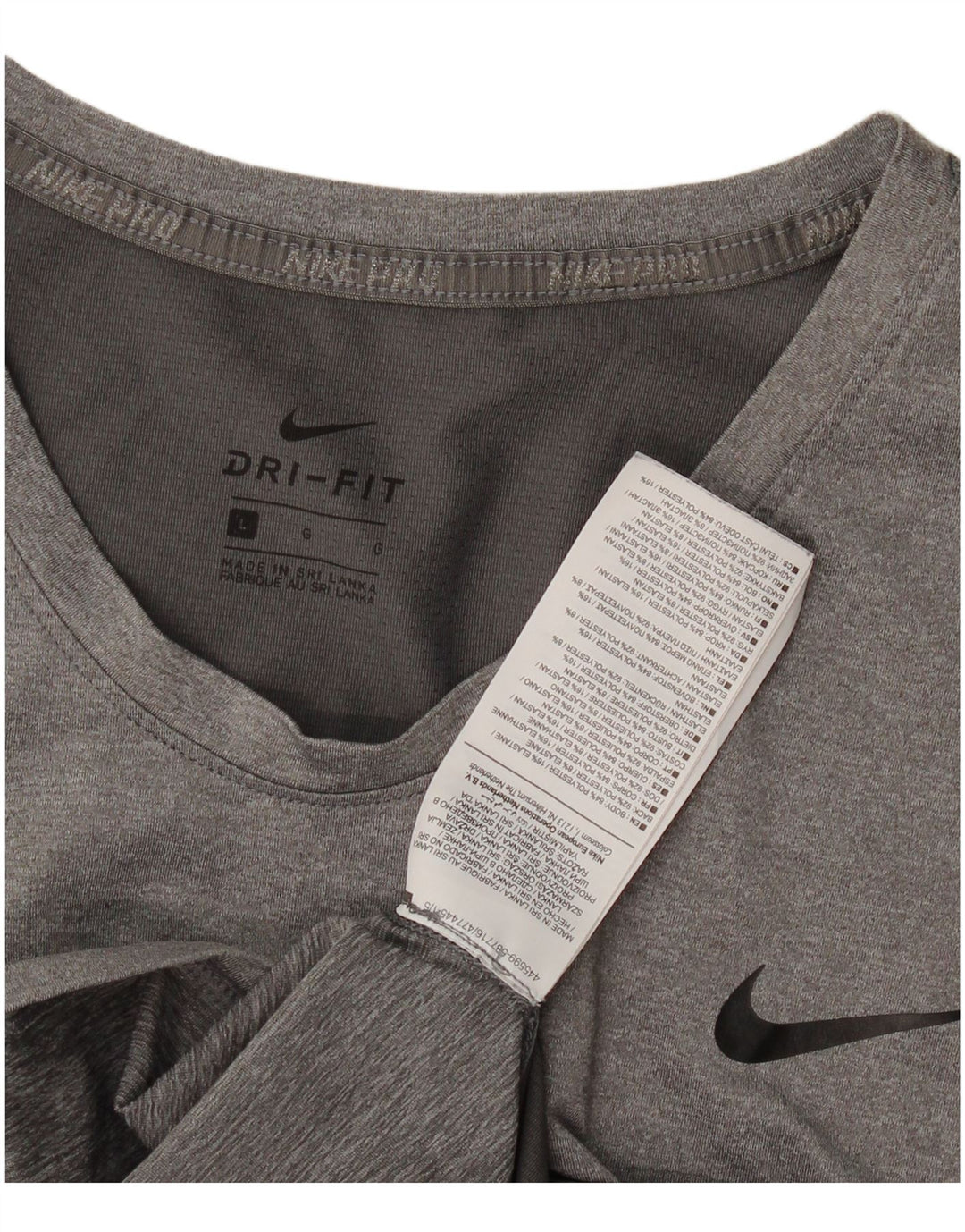 Tricou Nike Dri Fit pentru femei Top UK 14 Large Gri Poliester