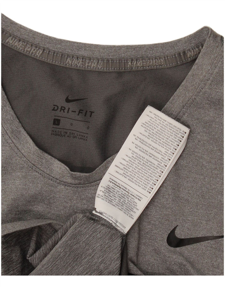 Tricou Nike Dri Fit pentru femei Top UK 14 Large Gri Poliester