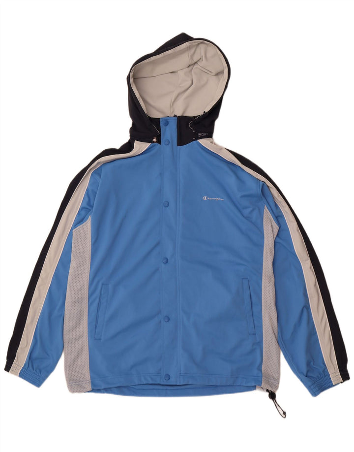 Jachetă de trening pentru bărbați Champion cu glugă, XL, poliester color-bloc, albastru