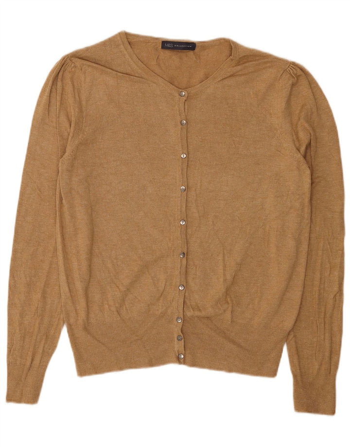 Pulover cardigan pentru femei Marks & Spencer UK 14 mare, bej, viscoză