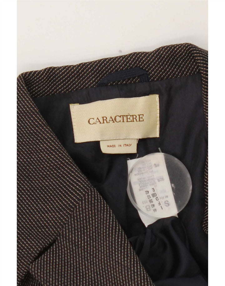 Jachetă Blazer Femei Caractere Dublu Breasted UK 12 Gri Mediu