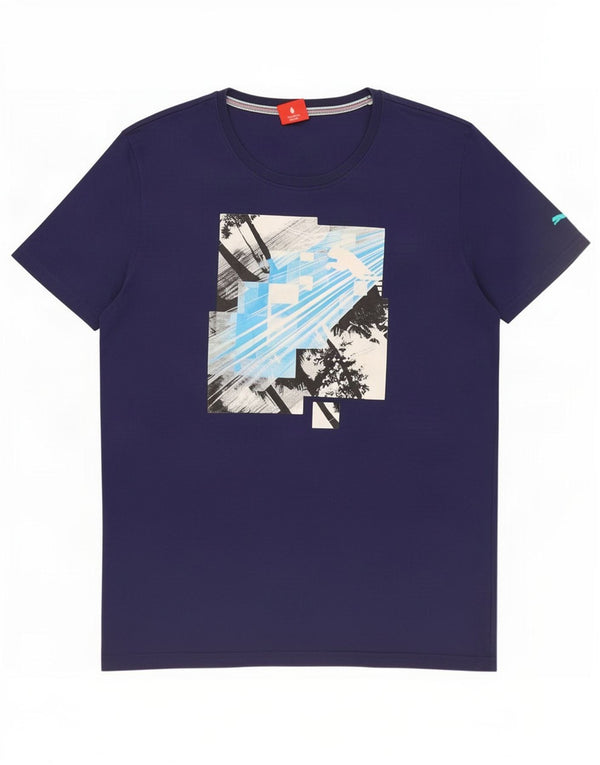 Tricou grafic Puma pentru bărbați Top mare din bumbac bleumarin