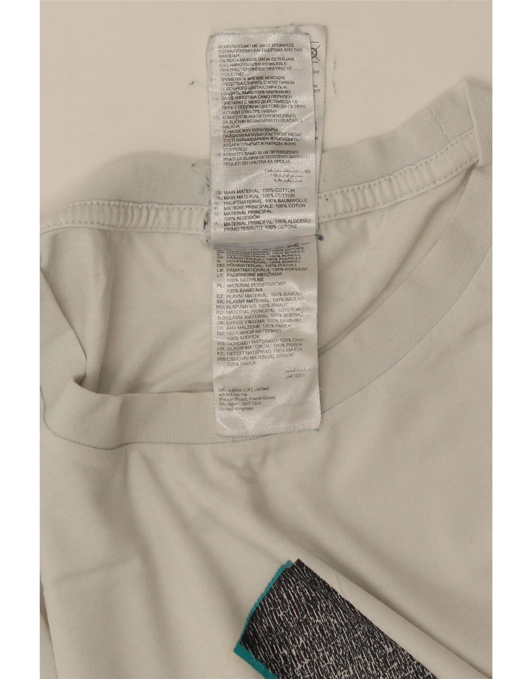 Tricou grafic ADIDAS pentru bărbați Top mare din bumbac alb