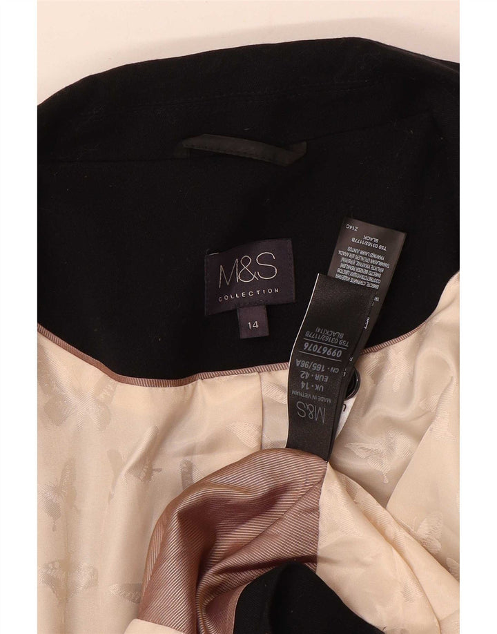 Jachetă pentru femei Marks & Spencer cu 1 nasture, UK 14 Poliester mediu negru