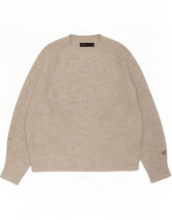 Marks & Spencer Pulover cu gât de barcă pentru femei UK 10 Small Grey Flecked