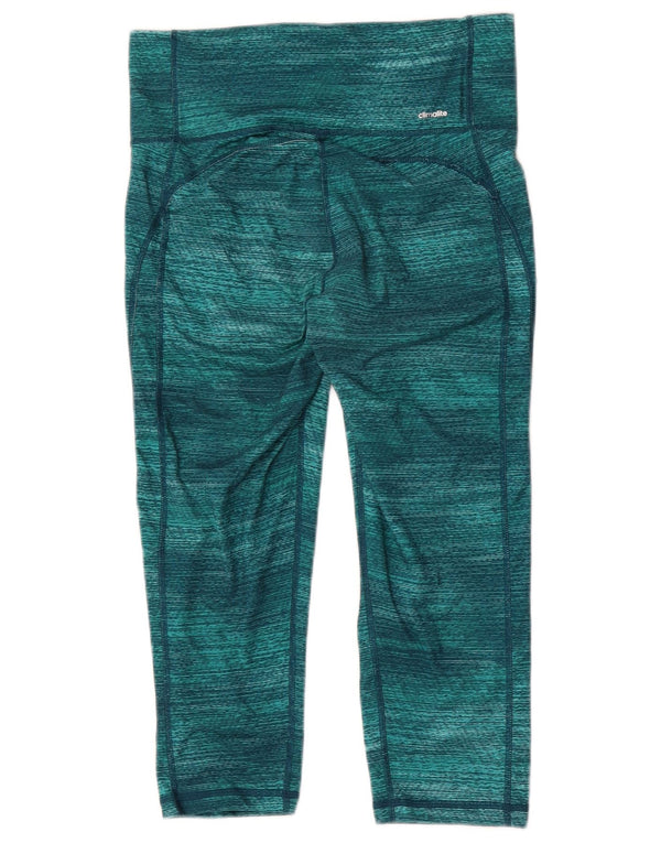 Leggings Adidas Climalite Capri pentru femei Marea Britanie 12/14 Medium Verde Flecked