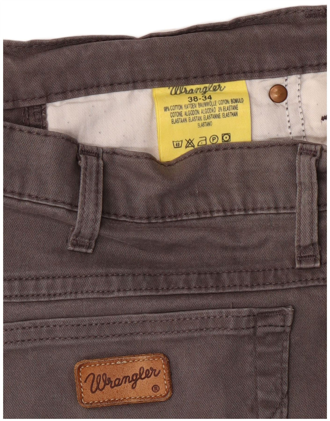 Pantaloni casual drepti pentru bărbați WRANGLER W38 L34 bumbac gri