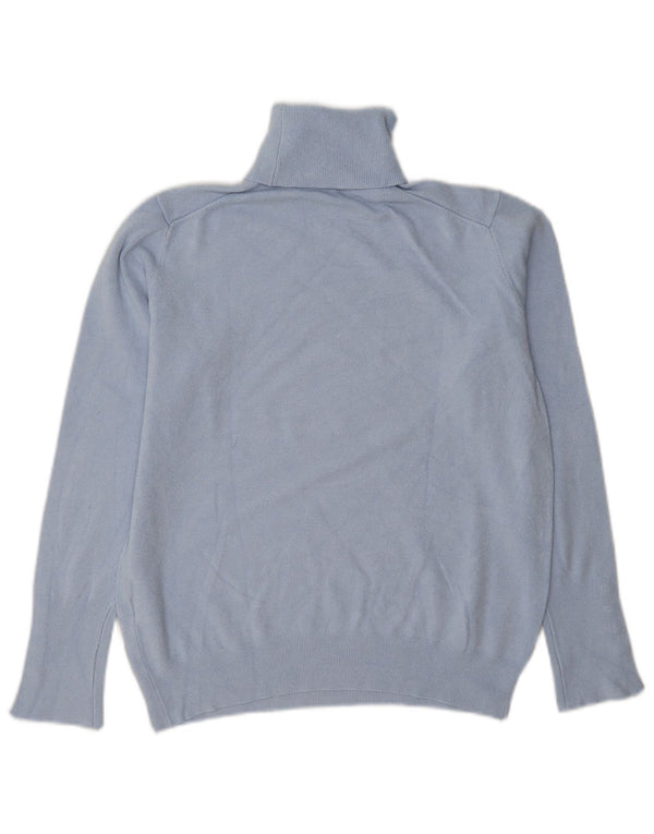 Zara Womens Roll Neck Jumper Sweater UK 14 Large Blue Viscose