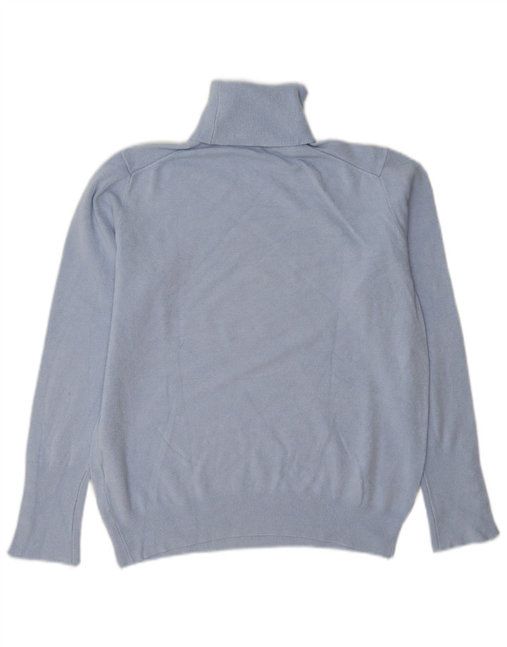 Zara Womens Roll Neck Jumper Sweater UK 14 Large Blue Viscose