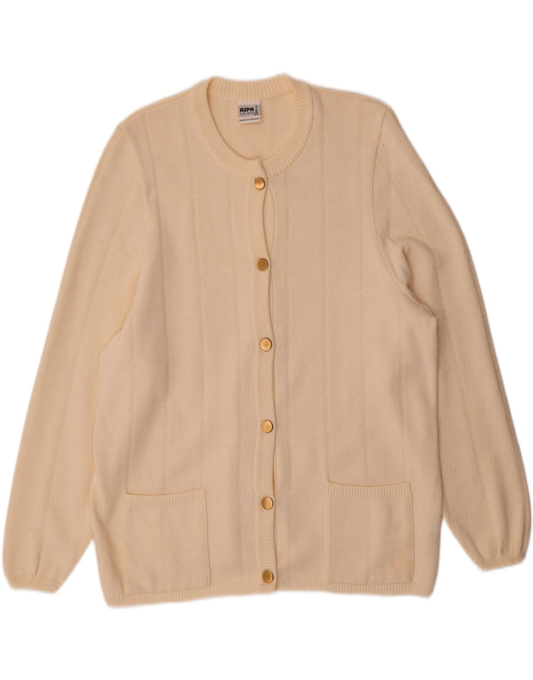 Pulover cardigan pentru femei Aspa EU 48 2XL Bej Poliacrilic