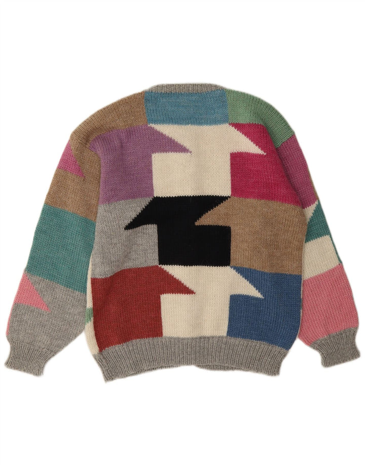 Pulover cardigan vintage pentru femei UK 16, mare, multicolore