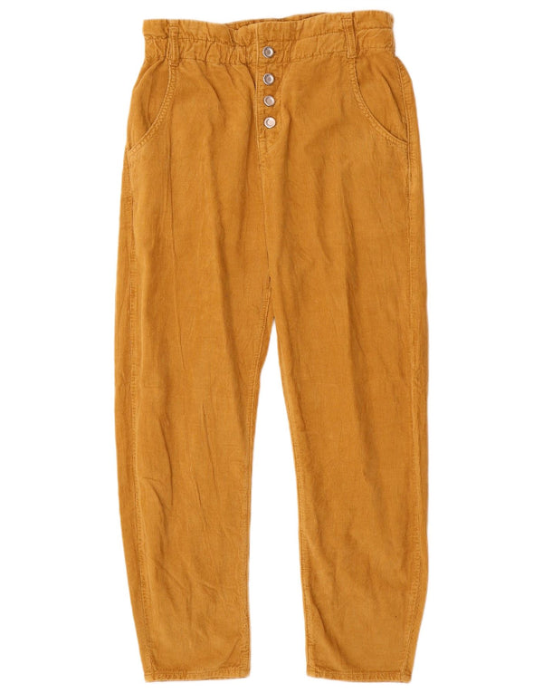 Pantaloni drepti din velur cu talie înaltă pentru femei Zara EU 36 XS W26 L25 Bej