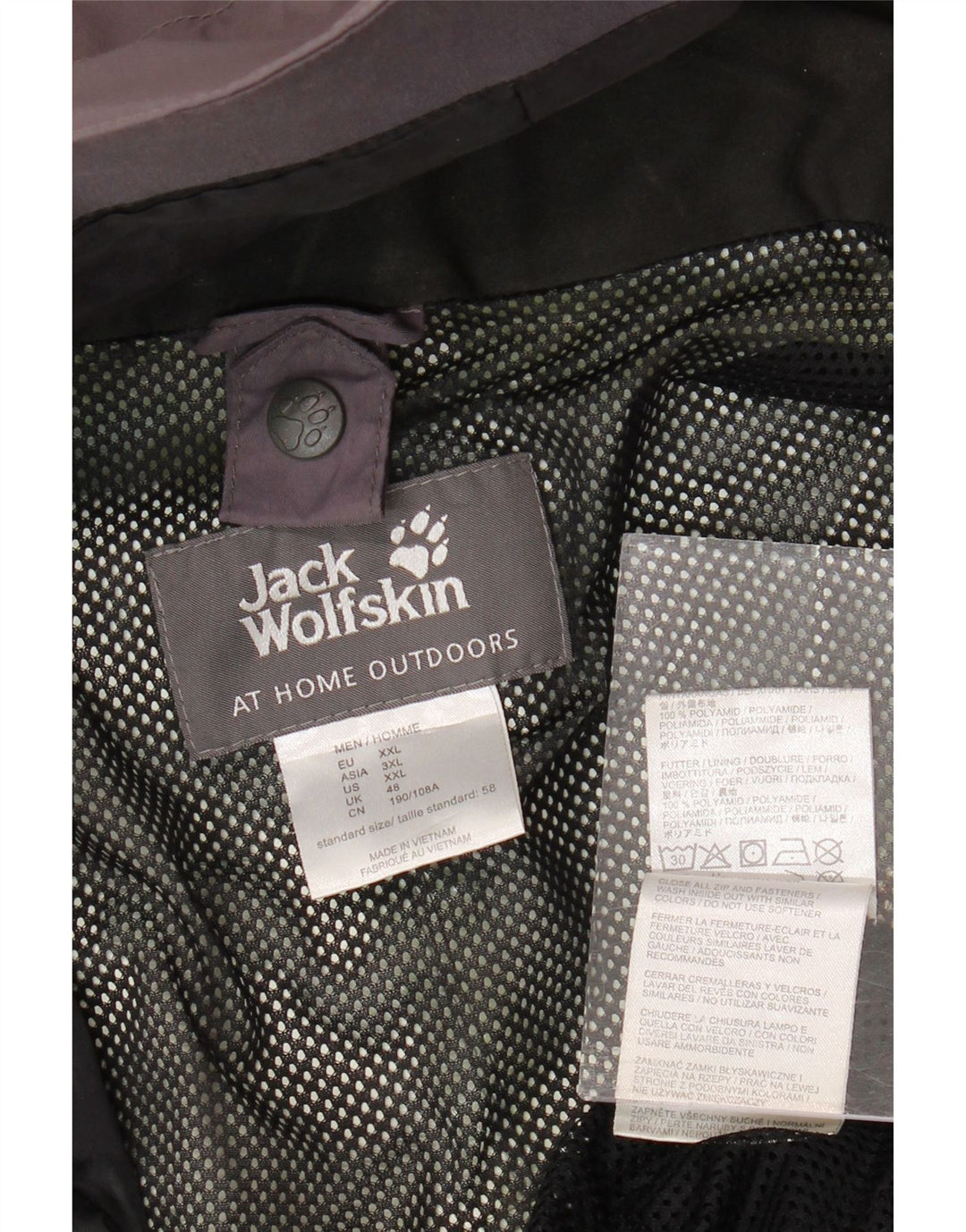 JACK WOLFSKIN Jachetă de ploaie cu glugă pentru bărbați UK 48 2XL Gri Poliamidă color bloc