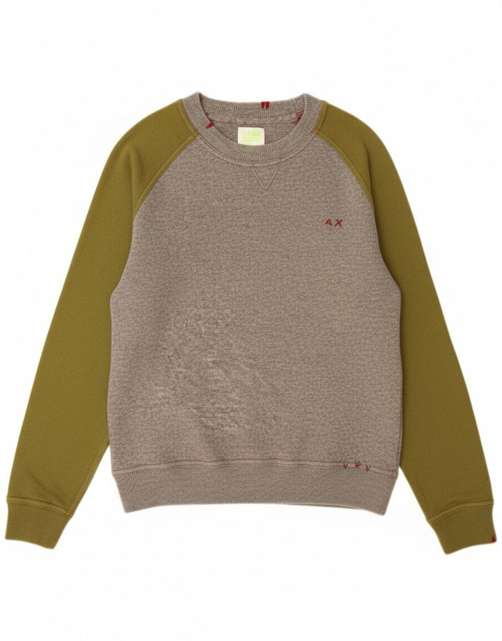 Sun68 Pulover cu gât de barcă pentru femei UK 14 Medium Gri Colorblock