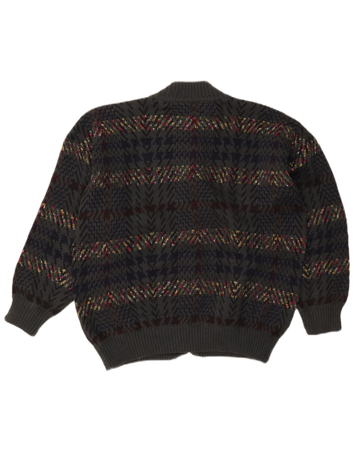 Cardigan Vintage pentru bărbați, XL, gri Houndstooth