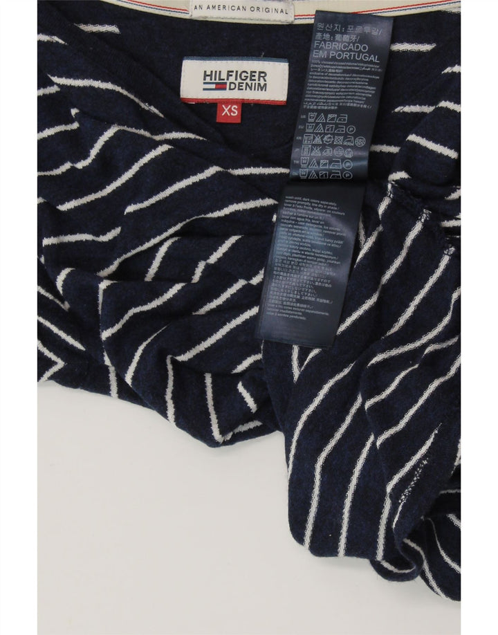 TOMMY HILFIGER Tricou pentru femei Top UK 6 XS Viscoză cu dungi bleumarin