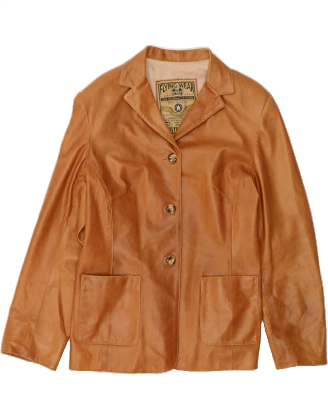 FLYING WEAR Womens Leather Jacket UK 18 XL Brown Leather Vintage Flying Wear and Second-Hand Flying Wear from Messina Hembry 