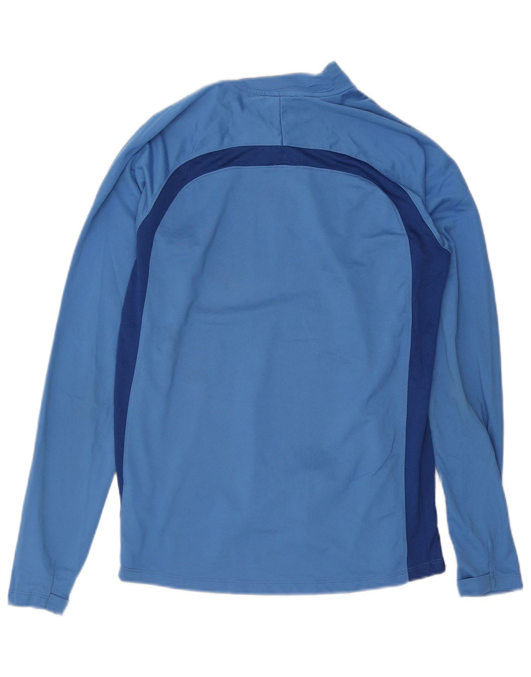 Top de trening pentru bărbați Dri Fit, cu fermoar și gât, la culoare, albastru mediu