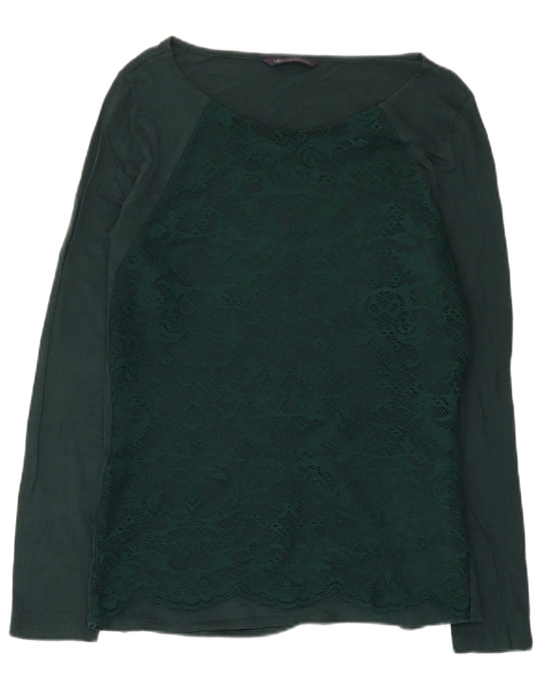 Marks & Spencer Top pentru femei cu mânecă lungă UK 12 Medium Green Paisley Viscose