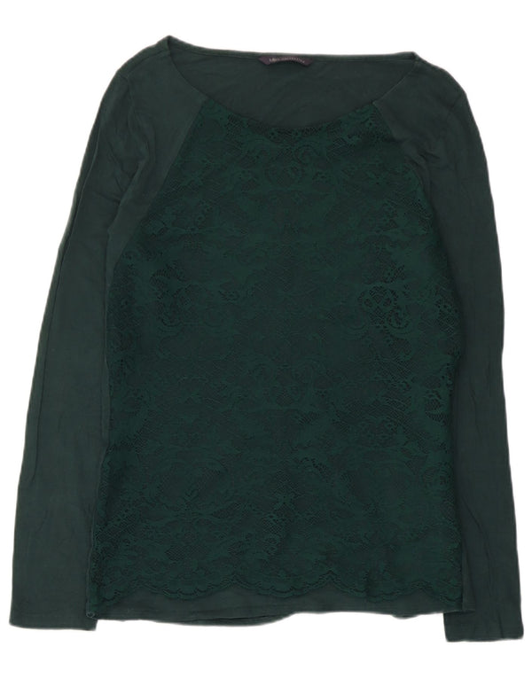 Marks & Spencer Top pentru femei cu mânecă lungă UK 12 Medium Green Paisley Viscose