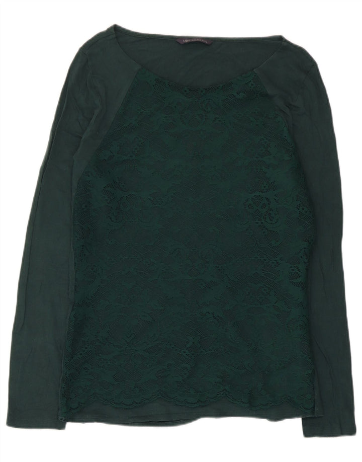 Marks & Spencer Top pentru femei cu mânecă lungă UK 12 Medium Green Paisley Viscose