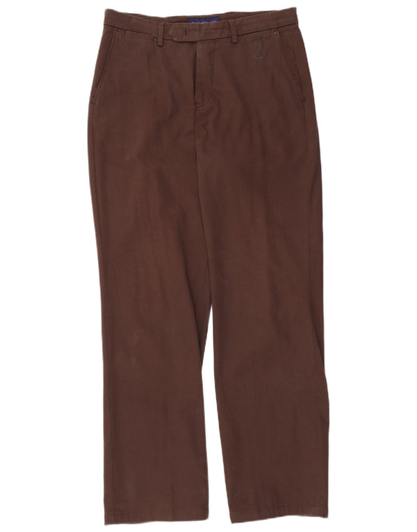 Trussardi Pantaloni drepți pentru bărbați IT 50 Large W32 L31 Maro Bumbac