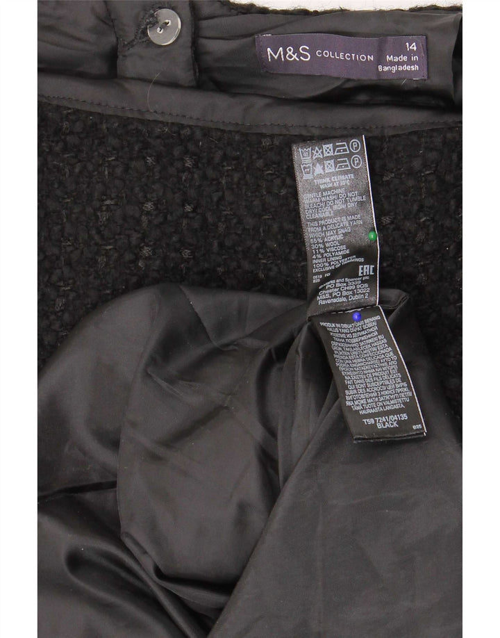 Fusta mini pentru femei Marks & Spencer UK 14 Medium W32 Acrilic negru