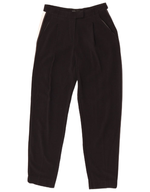 Topshop Pantaloni chino conici pentru femei UK 8 Medium W27 L28 Poliester negru