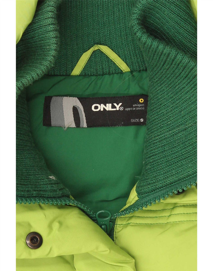 Gilet căptușit pentru femei doar UK 10, verde, poliester color bloc