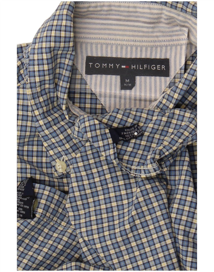 Cămașă cu mânecă scurtă Tommy Hilfiger pentru bărbați, bumbac cu carouri albastru mediu