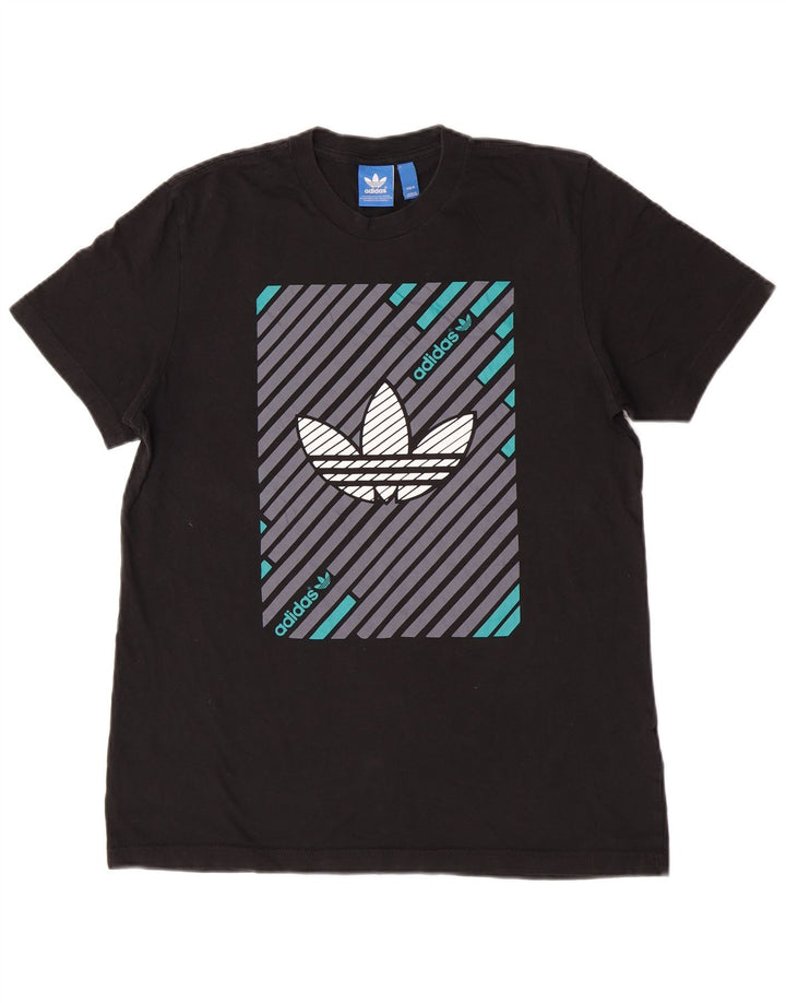 Tricou grafic Adidas pentru bărbați Top mediu negru bumbac