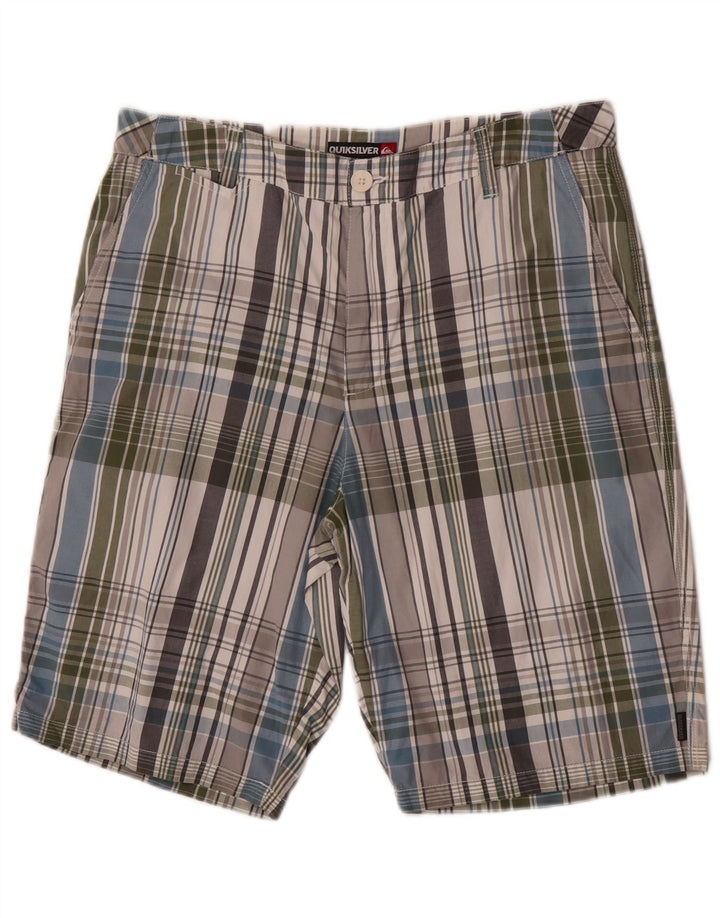 Pantaloni scurți chino pentru bărbați Quiksilver W34, bumbac cu carouri multicolore mari