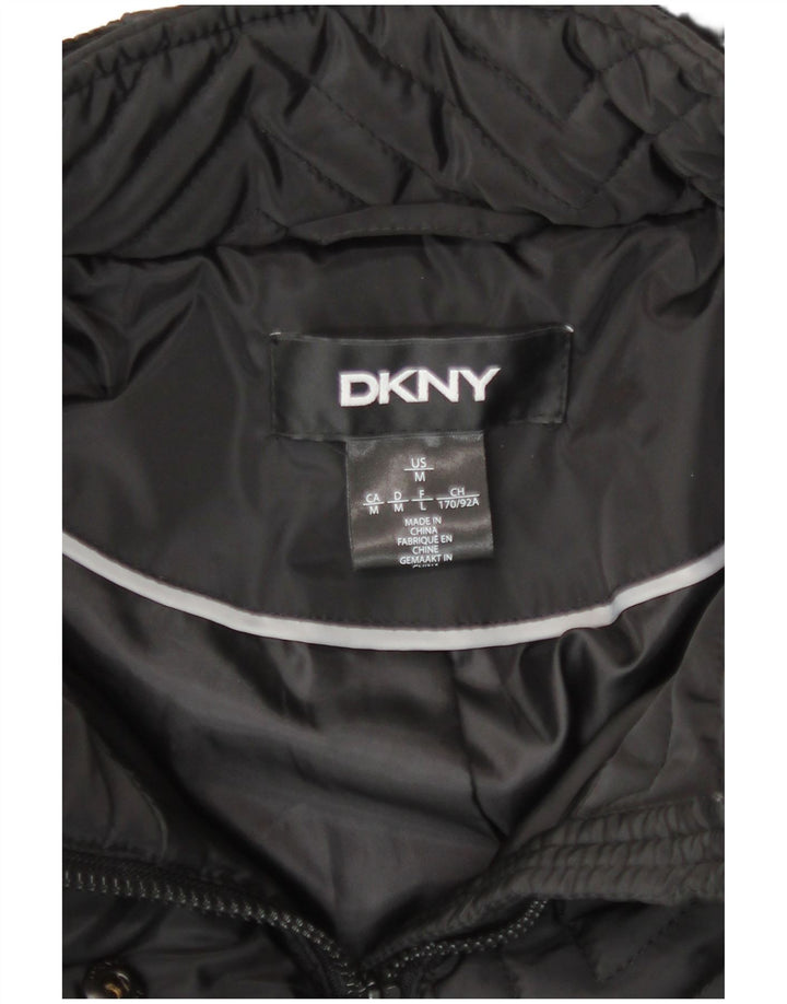 Dkny Jachetă de vânt cu glugă pentru femei UK 12 Medium Black Chevron