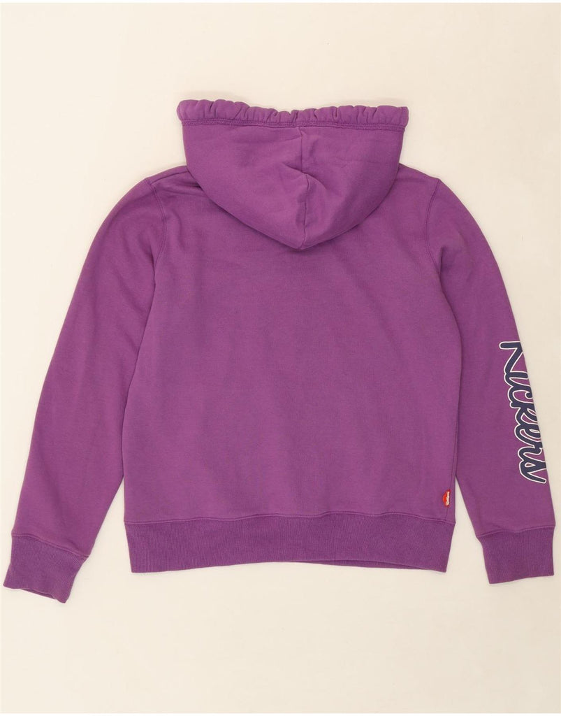 KICKERS Womens Graphic Hoodie Jumper UK 16 Large Purple Polyester Vintage Kickers and Second-Hand Kickers from Messina Hembry 