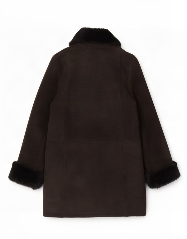Palton vintage pentru femei din shearling UK 16 mare negru