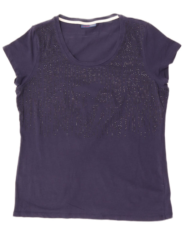 Trussardi Jeans Tricou pentru femei Top UK 14 Medium Bleumarin