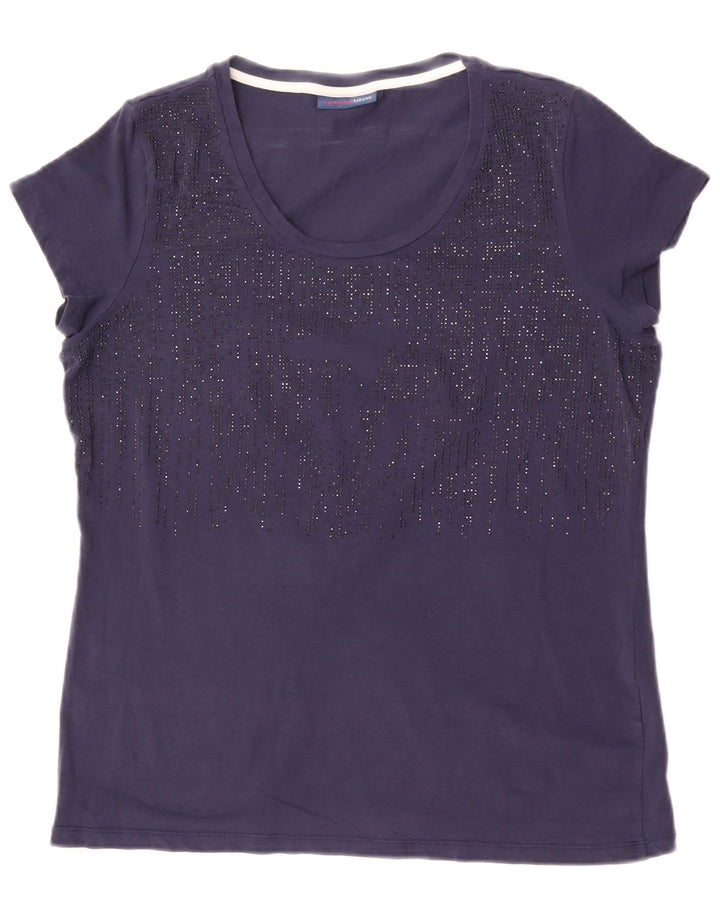 Trussardi Jeans Tricou pentru femei Top UK 14 Medium Bleumarin