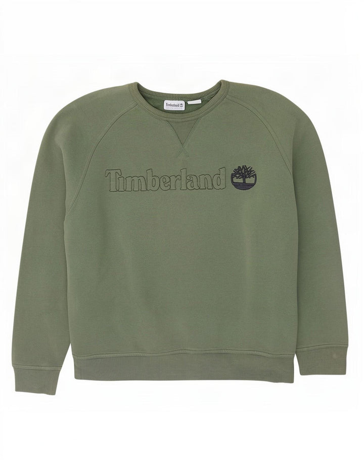 Hanorac grafic pentru bărbați Timberland Pulover mare din bumbac verde